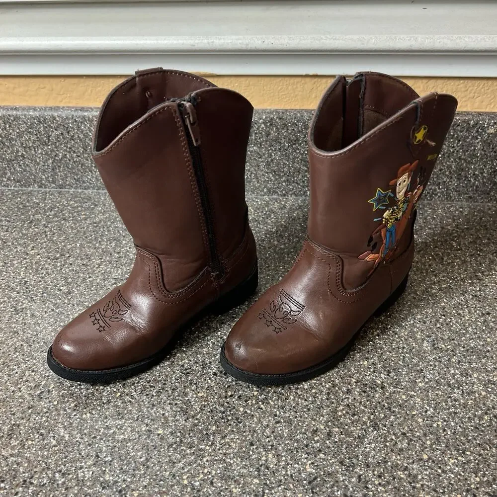 Disney Toy Story Woody Cowboy Boot Little Kid Toddler 10 Brown Western Synthetic